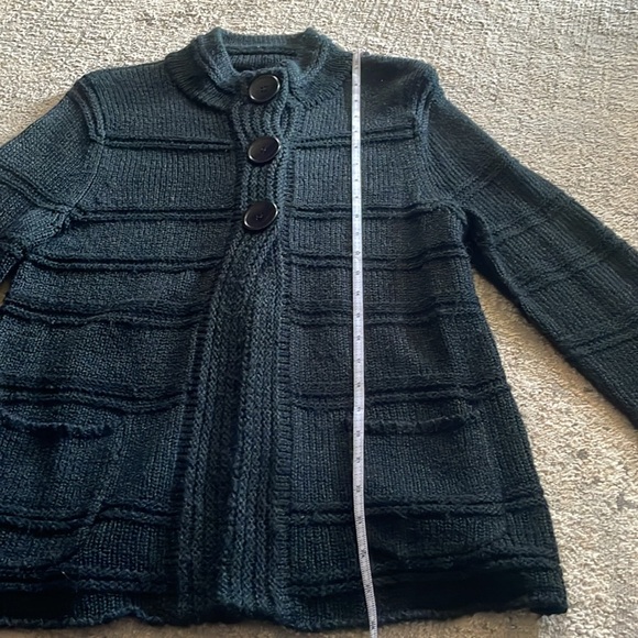 Ladies LH Sport black medium weight sweater/ cardigan w/3 button snap closure L - Picture 6 of 10
